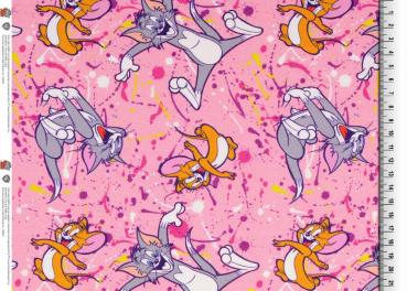 French Terry angeraut Tom & Jerry Pink